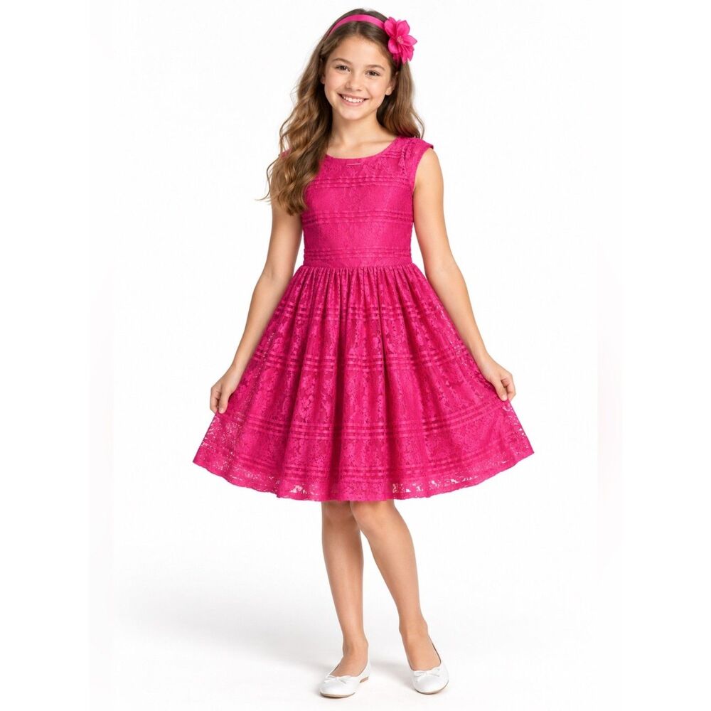🔥 5 for $30 🔥 The Children’s Place Pink Lace Dress | Large 10/12